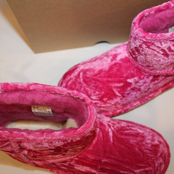 NIB YOUTH 5 6 WOMEN'S‎ 7 8 MINI VELVET RASPBERRY PINK ANKLE BOOTS BOOTIES - Picture 4 of 7